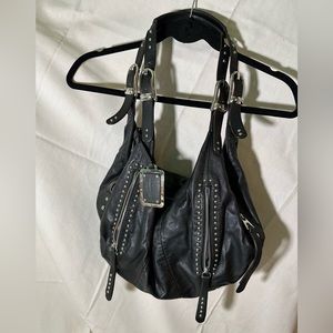 B. Makowsky Olympia Black Leather Satchel Used